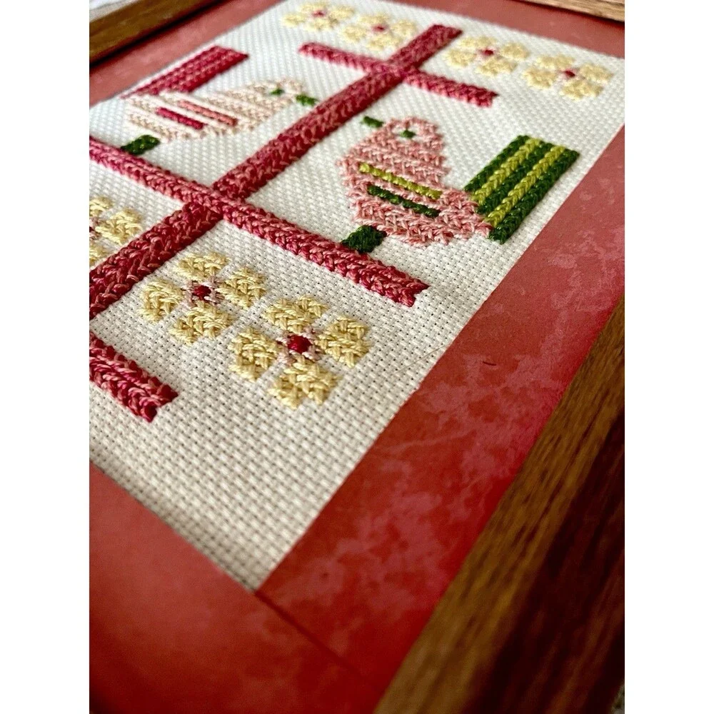 Vintage 1982 Beautiful Crosses Wall Hangings Hand Made Embroidery Cross Stitch